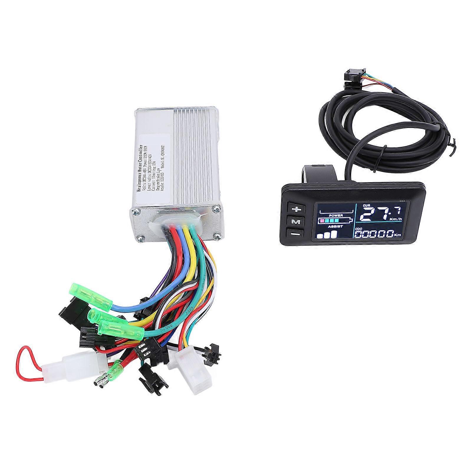 Bike Controller with LCD Display 250W 350W 24V to 48V Motor Conversion Kit for Electric Scooters