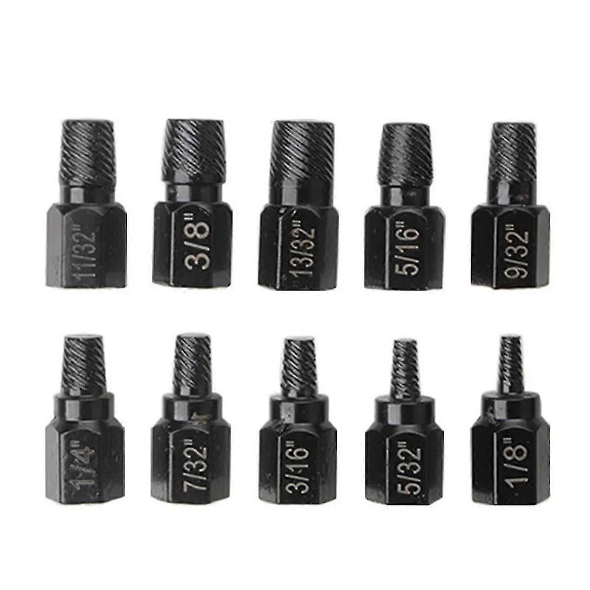 10Pcs Screw Extractor Kit Damaged Screw Remover Set Metal Easy Out Drill Bits Broken Bolt Stud Remov