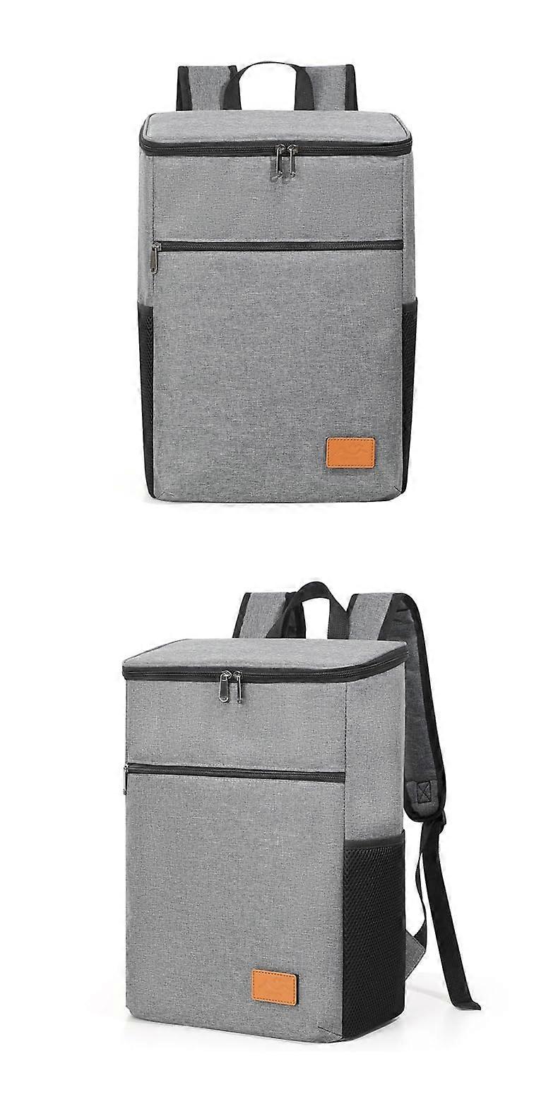 Cooler Backpack with Leakproof Soft Insulation, Ideal for Lunch, Beach, Camping, Hiking, and Travel, Gray Color for Men and Women