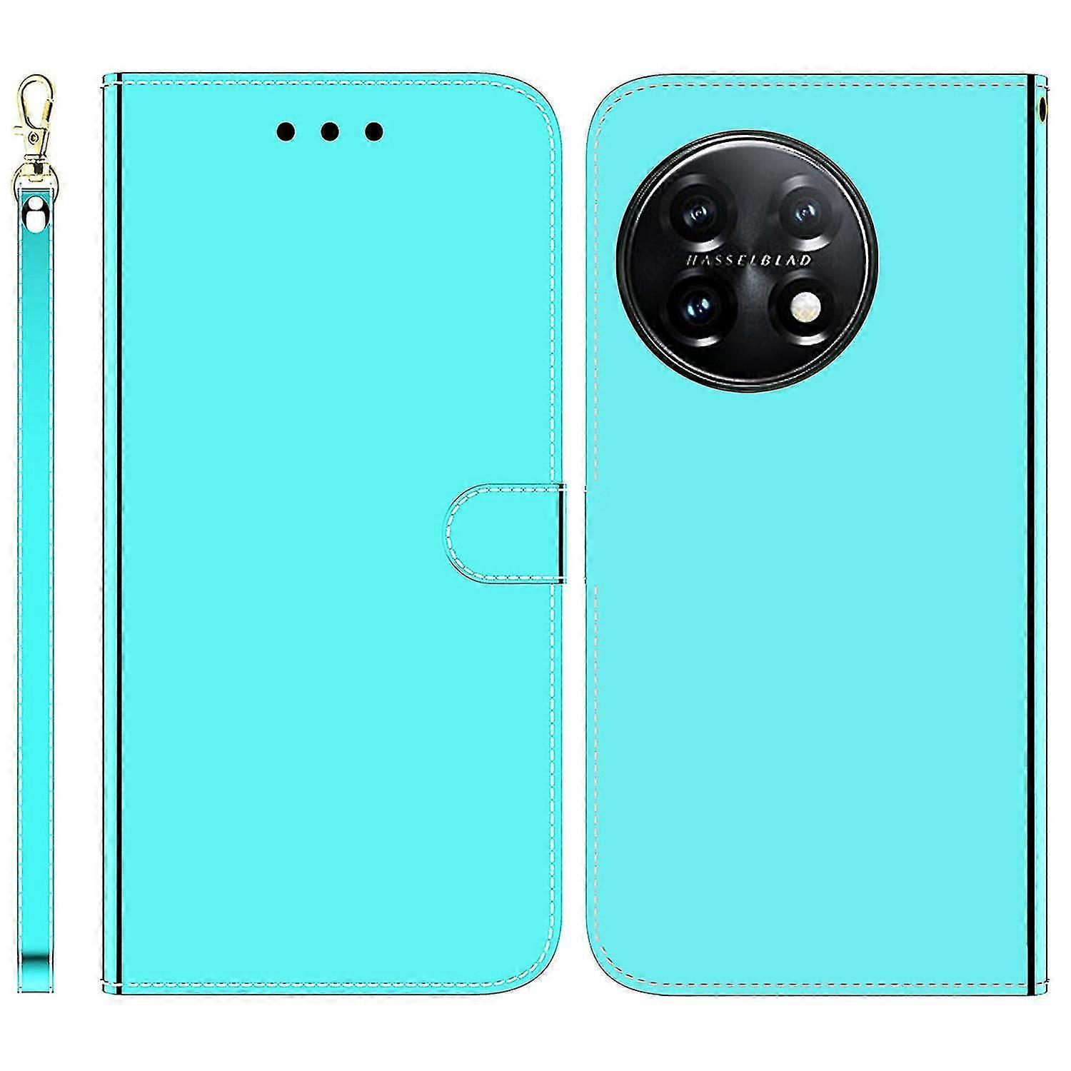 For Oneplus 11 5g Mirror-like Surface Phone Case Stand Wallet Pu Leather Shockproof Cell Phone Cover