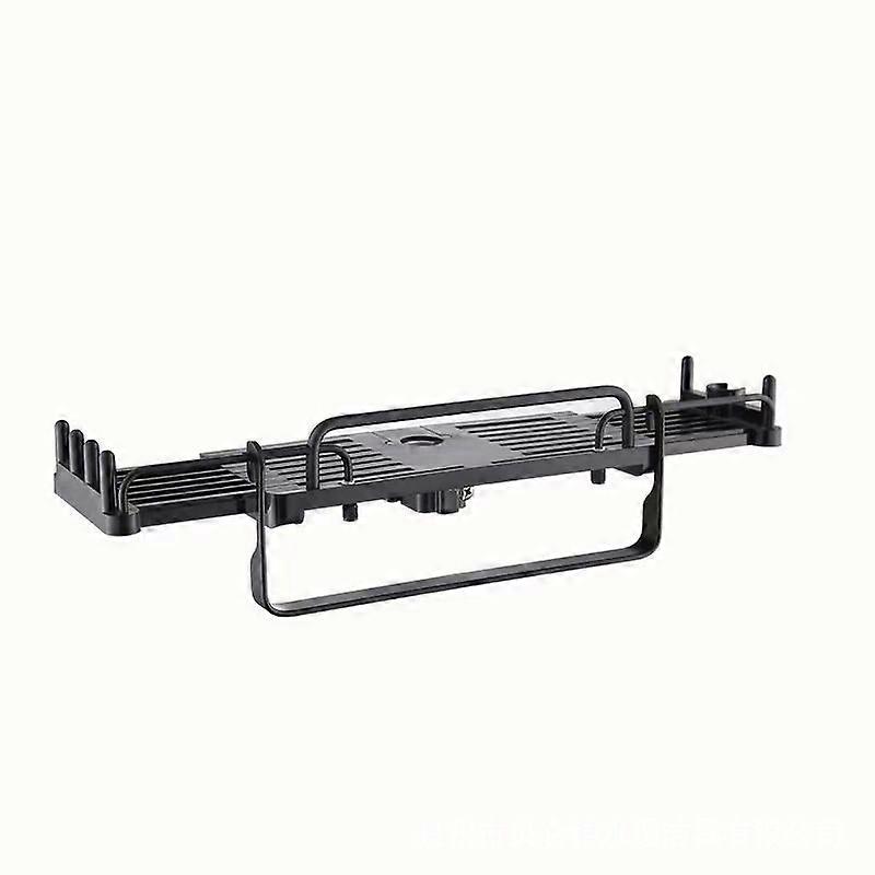 Telescopic Shower Shelf 28-44cm, with Towel Bar, Storage Shelf for 18-26mm Shower Bar (Black)