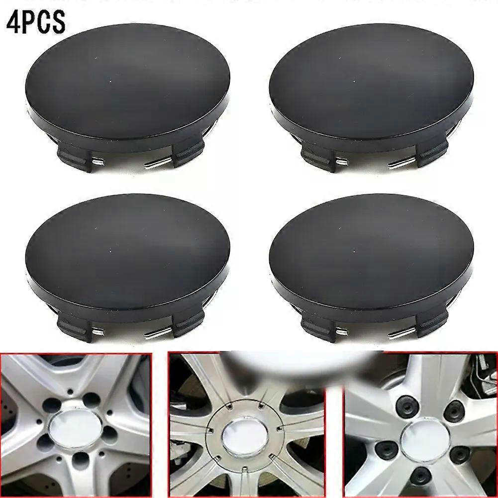 4pcs 60mm New ABS Black Silver Universal Car Vehicle Wheel Hub Center Cap Cover Electroplating R60 Smooth Curved Surface