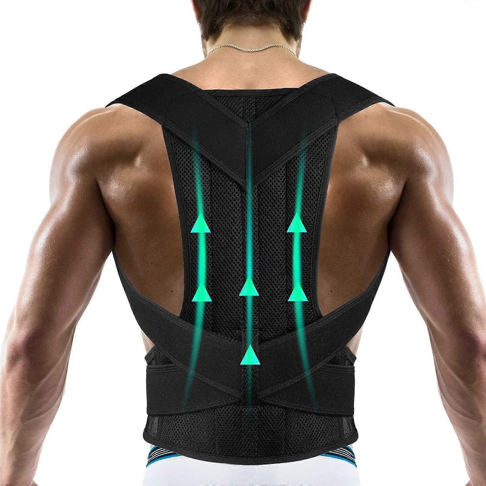 XS4XL Plus Size Posture Corrector for Men, Adjustable Back Support Lumbar Brace for Comfort and Alignment