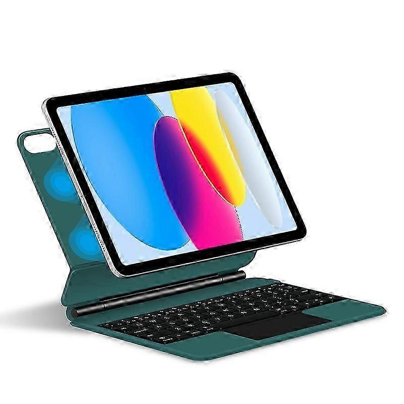 Pour Ipad 10.9 (2022) Étui en cuir avec clavier Bluetooth magnétique Trackpad multi-touch de précision -