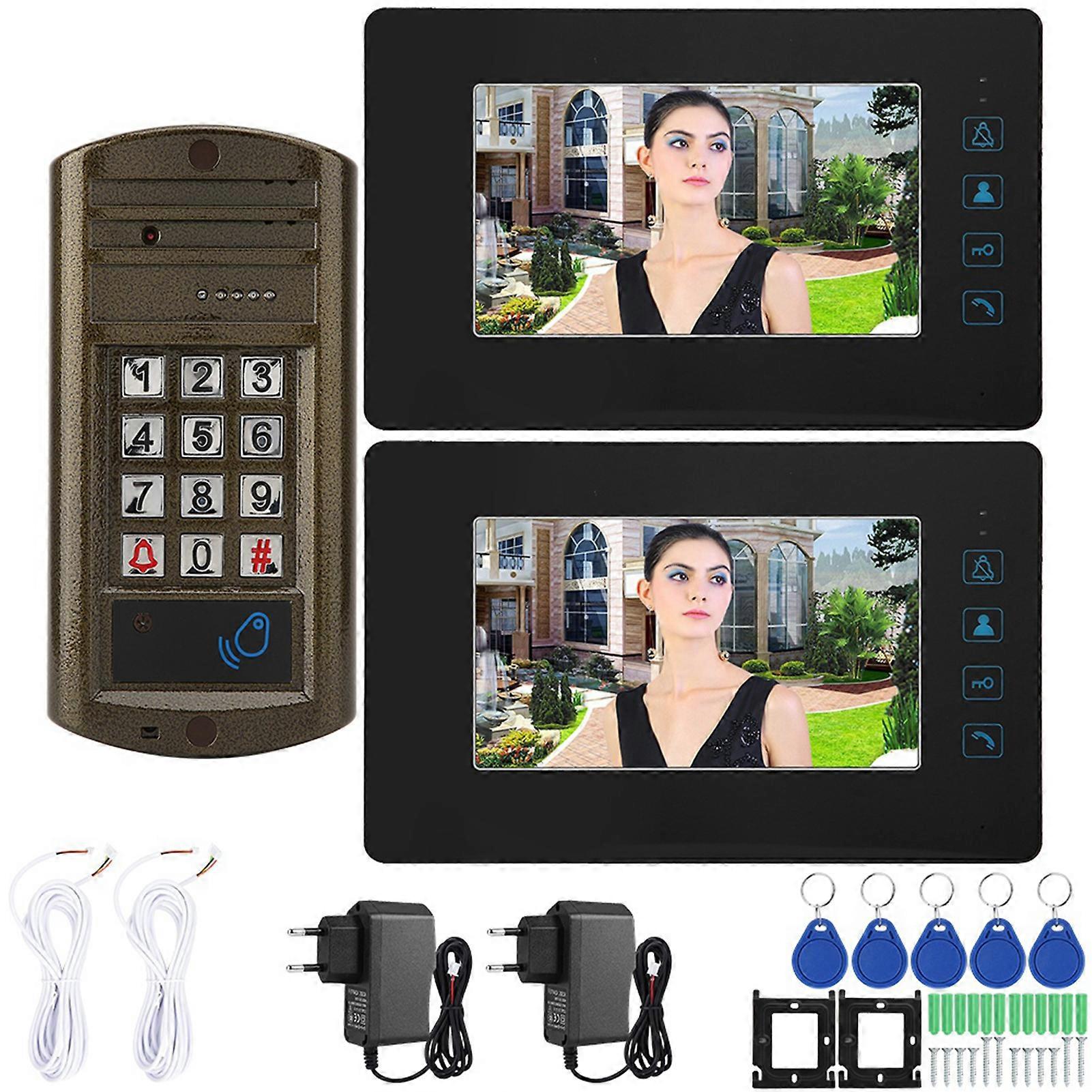 HD Video Intercom Doorbell - 7" LCD Screen, Night Vision, Hands-Free Communication