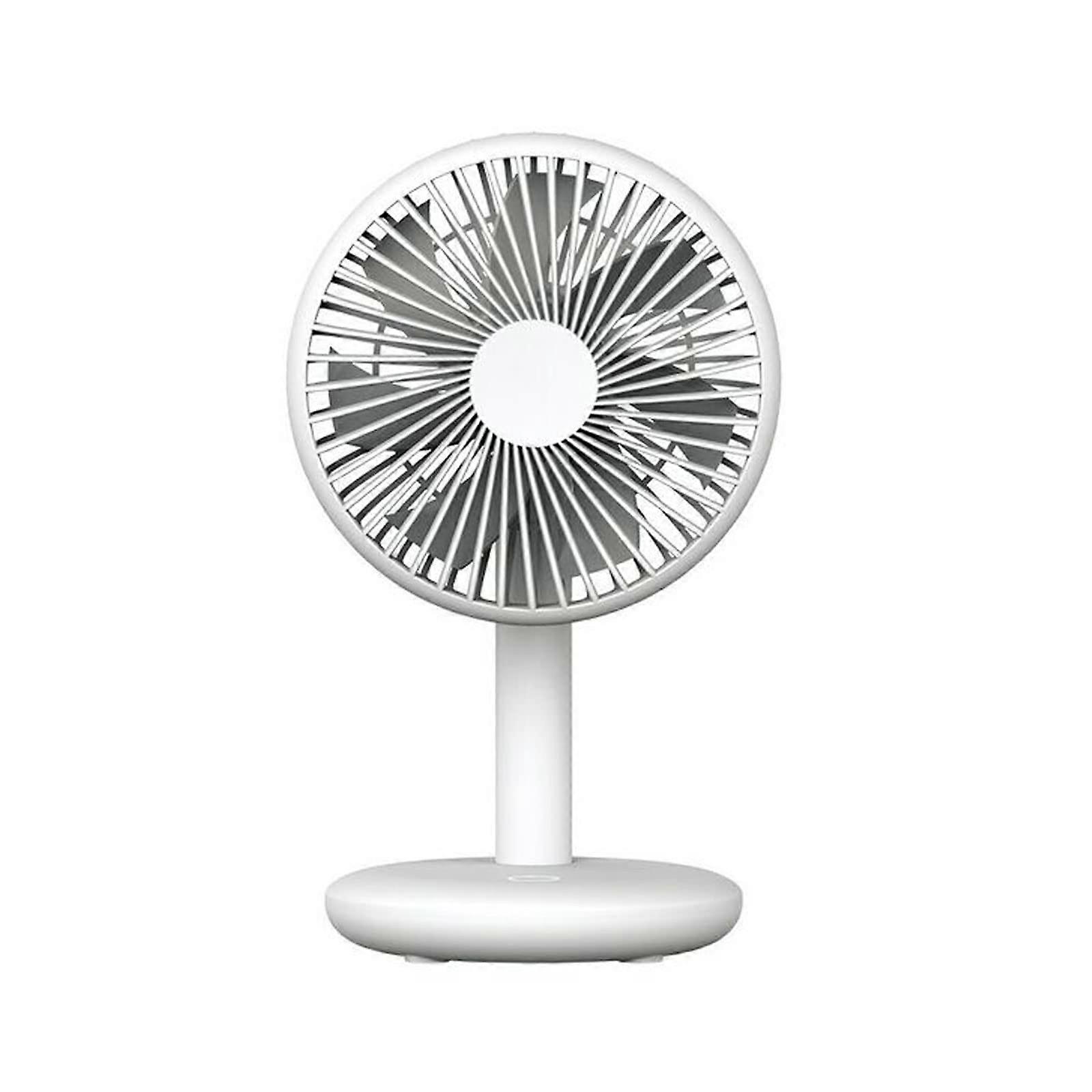 Desktop Fan USB Charging Mute Cooler with 2000mAh Battery, 4 Speed Settings, Ideal for Office and Living Room Use, White