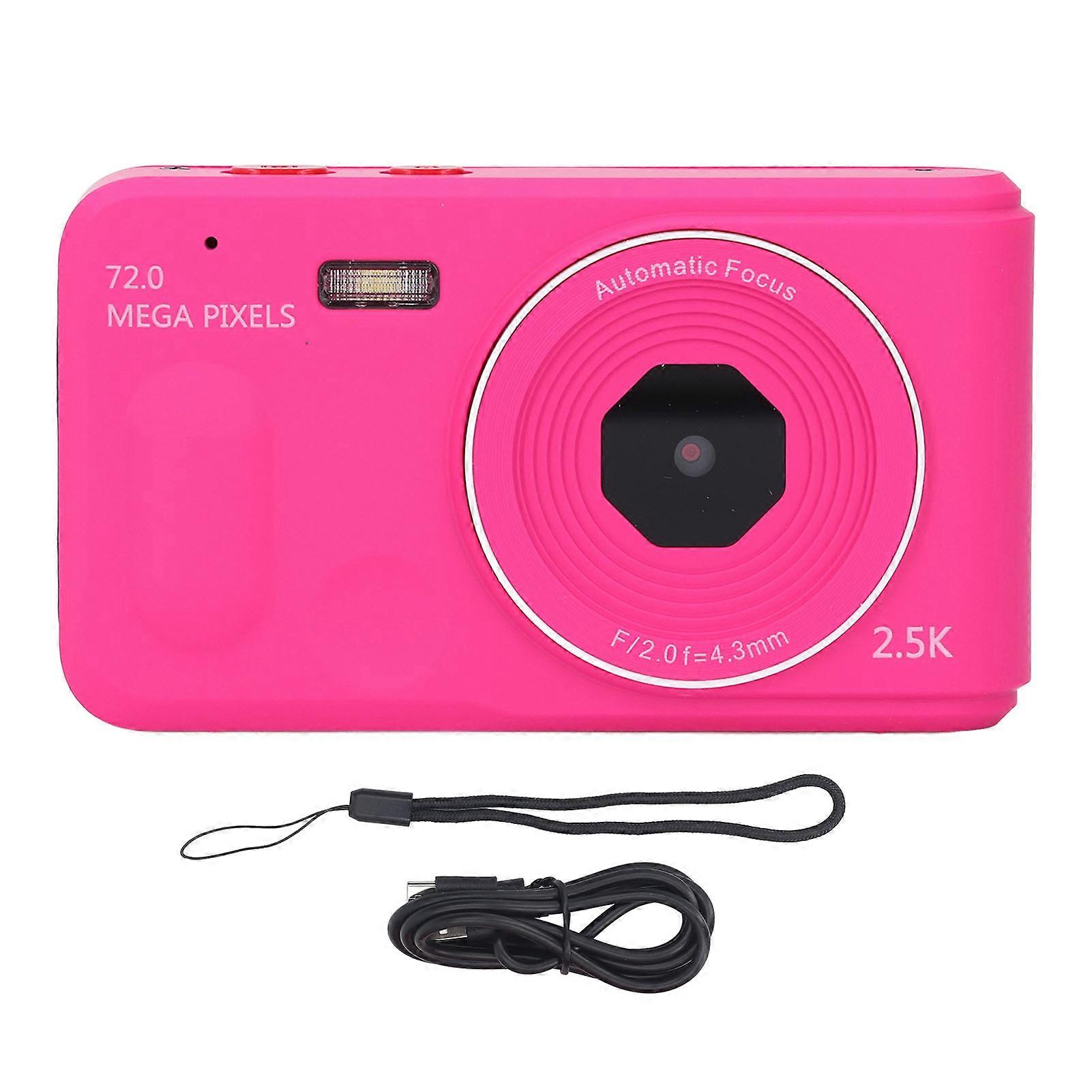 72MP Portable Vlogging Camera for Students, 2.5K Video, 16x Zoom, Stabilization