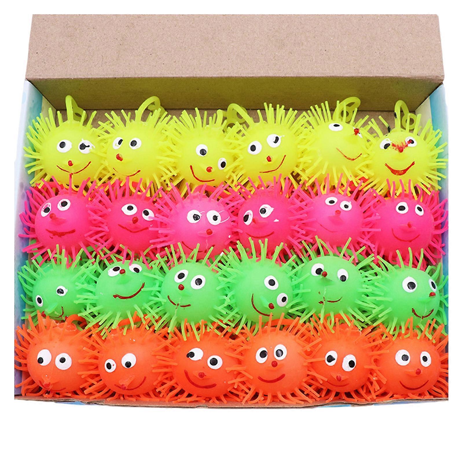 24PCS μπάλες Puffer των οδηγήσεων για την τάξη παιδιών Λαμπερές μπάλες Boucing Holiday Goodie Bag Stuffers Κόμμα προμήθεια