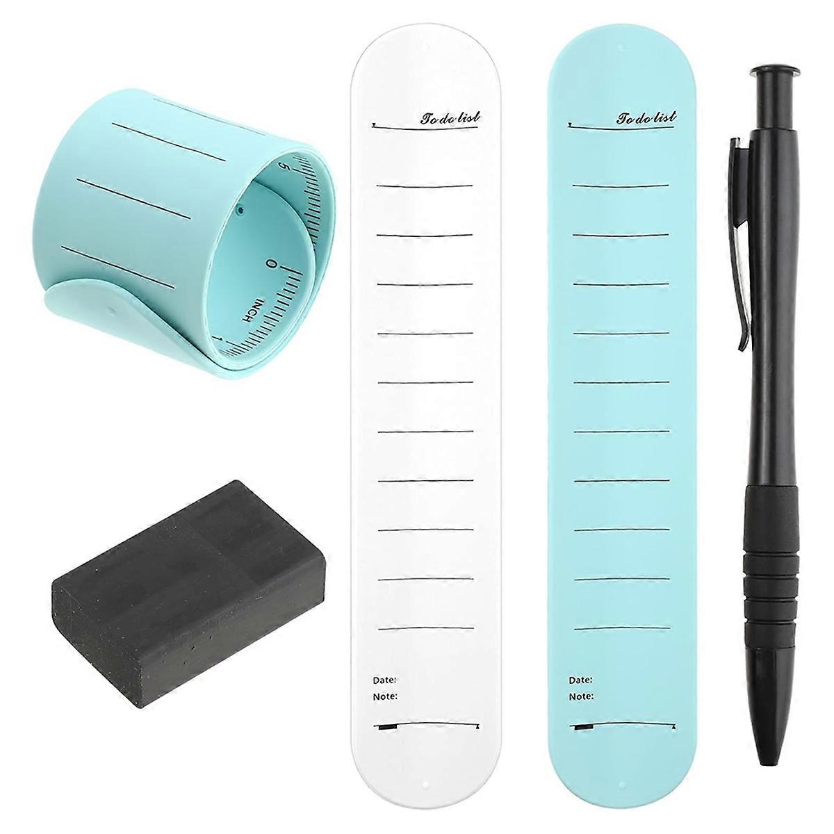 Wearable Notepad, Silicone Memo Wristband with Ruler, Nurse Reminder Erasable Wrist Notepad with Pen