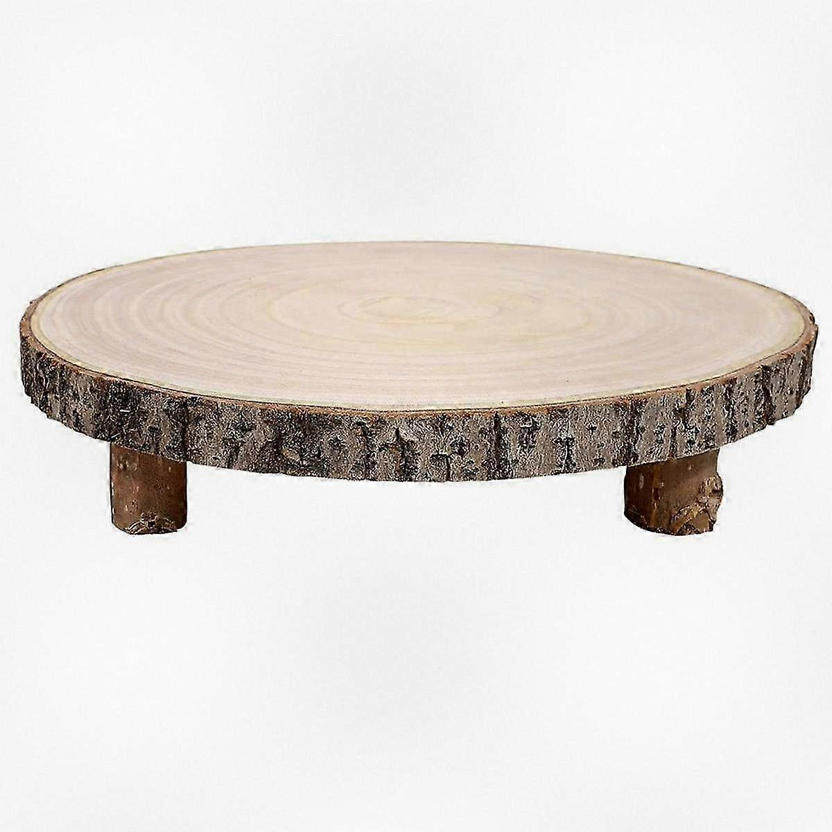 11 tuuman puinen kakkuteline, pyöreä kuppikakkujalusta Paulownia-puusta, maalaismainen kakkuteline, jossa on jalat