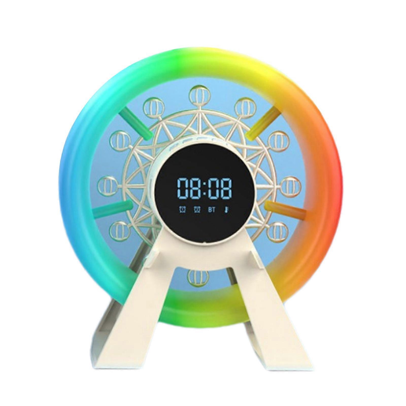 Portable Bluetooth-compatible Speaker Ferris Wheel Shape with Clear Sound Quality Noise Reduction for Outdoor Activity White