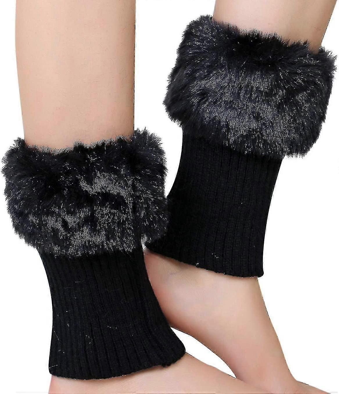 女性用ニットレッグウォーマーかぎ針編みブーツカフスサーマルカバー高品質