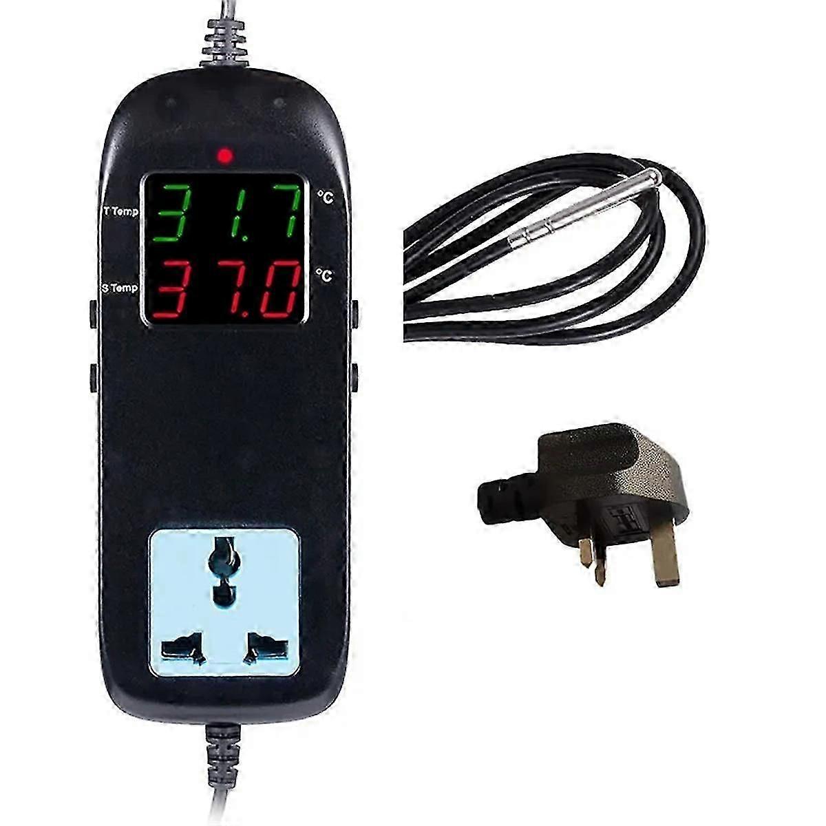 Digital Temperature Controller Build in Outlet 2200W 220V 10A Thermostat Controller for Reptile Fre