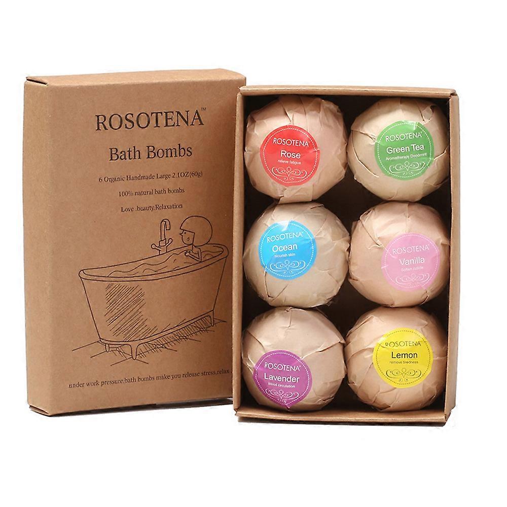 Bath Bombs 6 Pcs Gift Set, Handmade Organic And Natural
