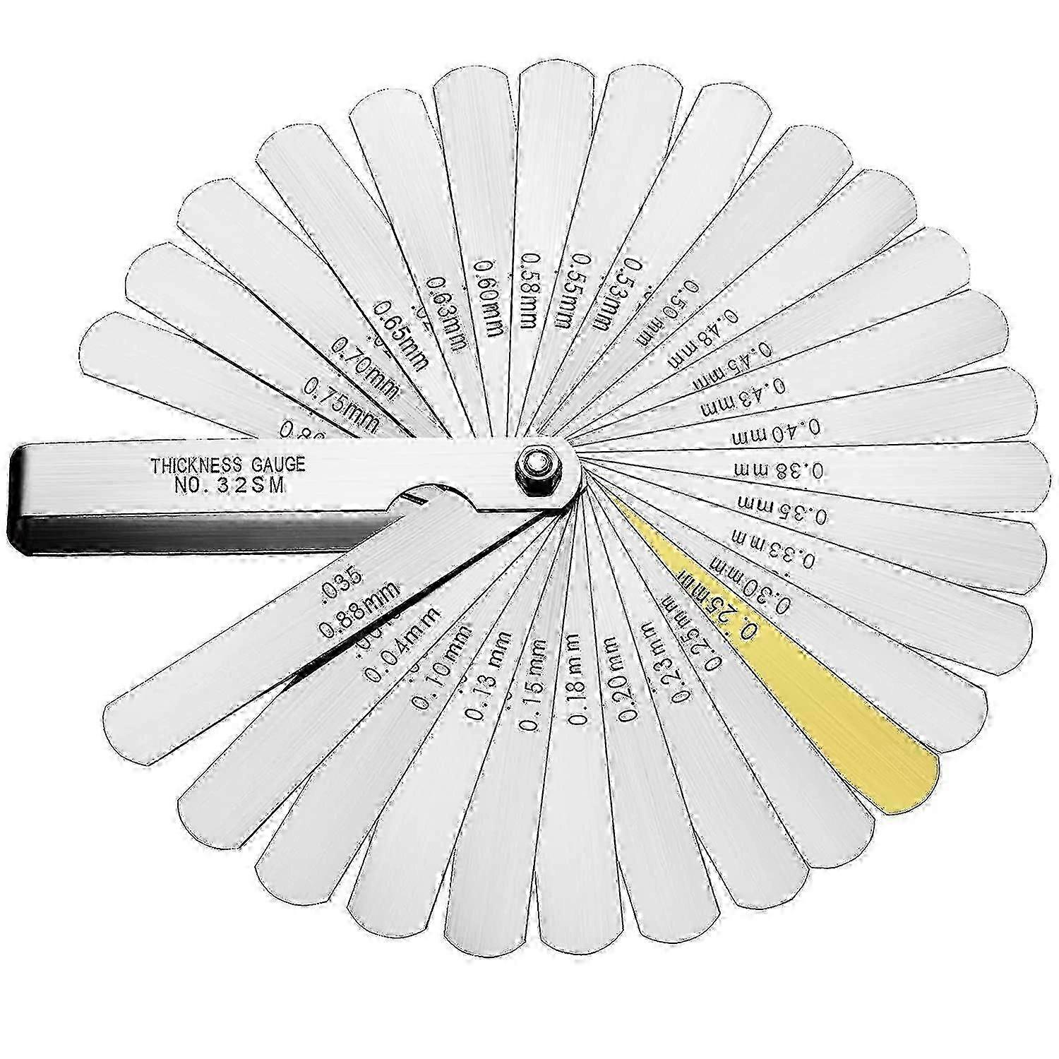 Precision Feeler Gauges, 32 Blades In Metric/imperial Marking