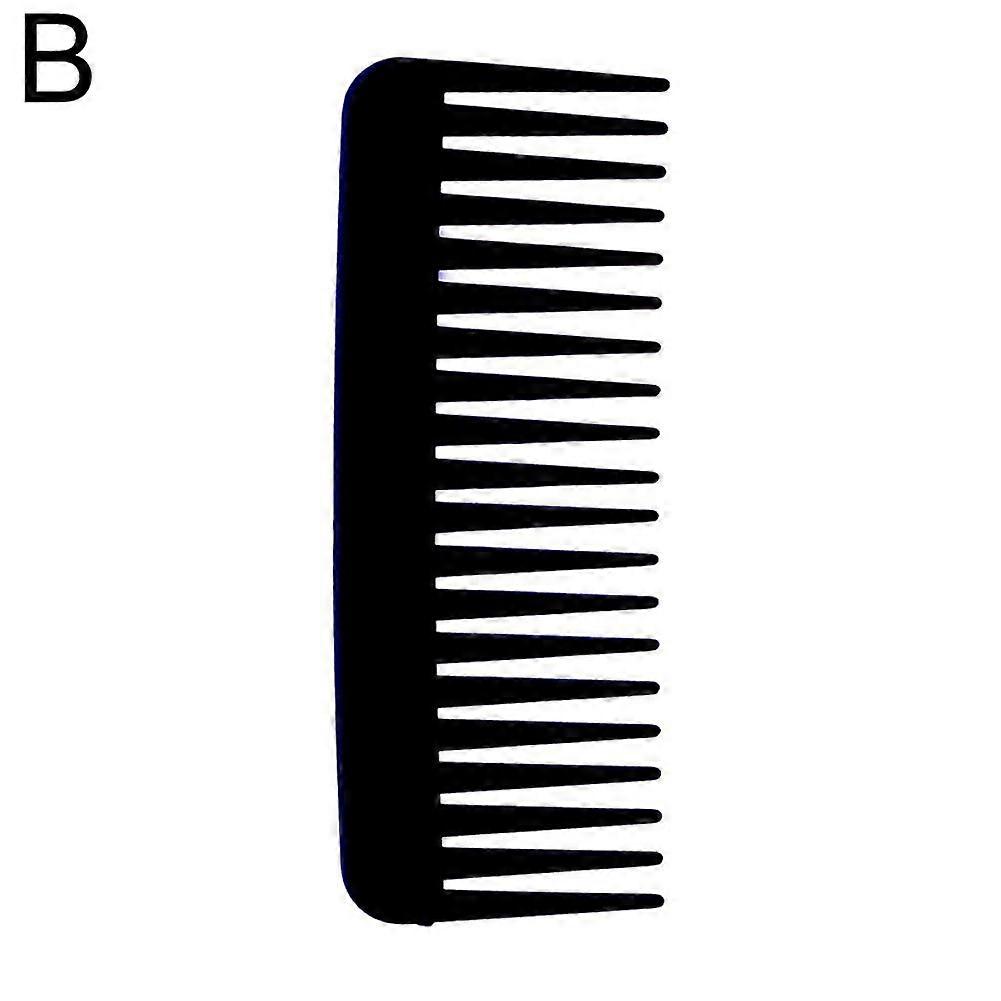 Black (B) $Handleless Large Wide Tooth Comb Curling Comb Heat Resistant Anti-static Hairdressing Comb