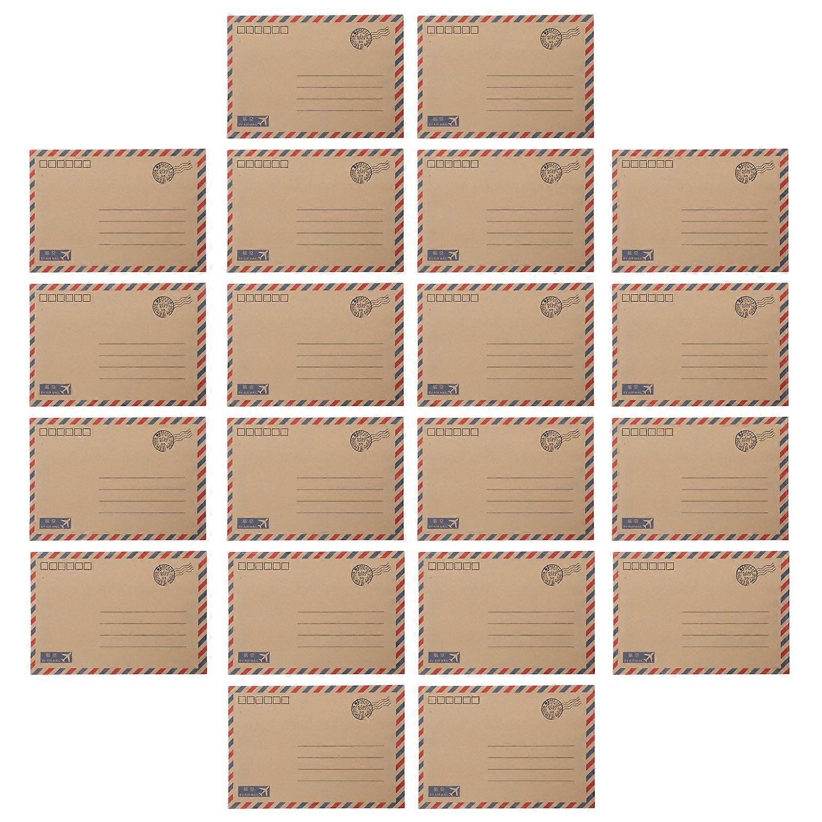 48pcs Vintage Kraft Envelope & Writing Set   Lined Stationery for Graduation Invitations, Special Messages, Airmail Style, Elegant Design