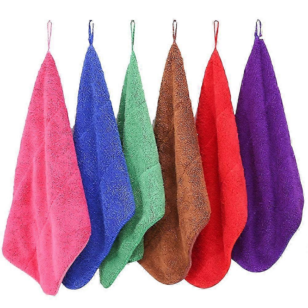6 Pcs Microfiber Dish Cloths, Absorbent Kitchen & Bath Towels
