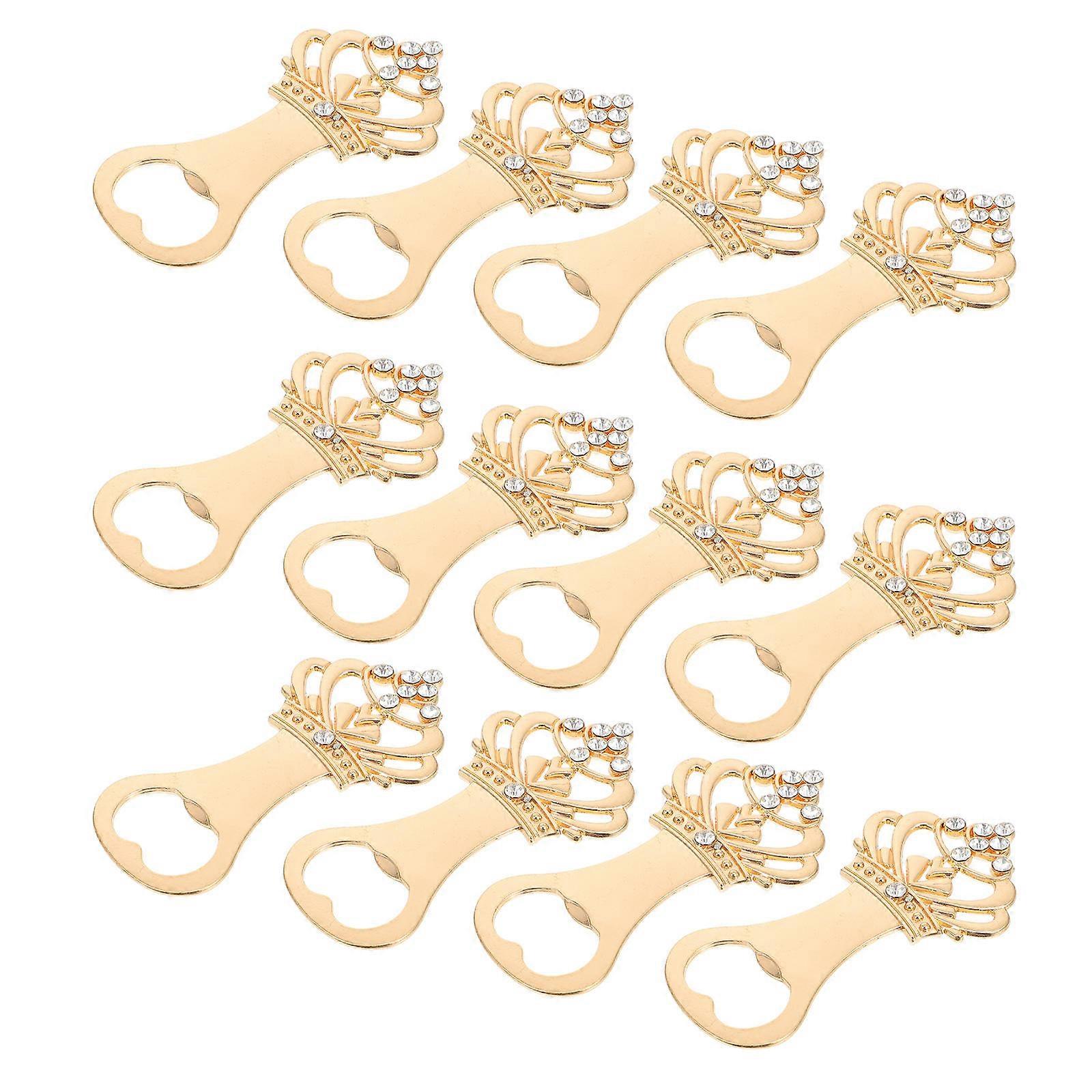 Elegant 12pcs Crown Bottle Opener Set Practical Caps Lifter for Weddings, Parties & Home Bar Use