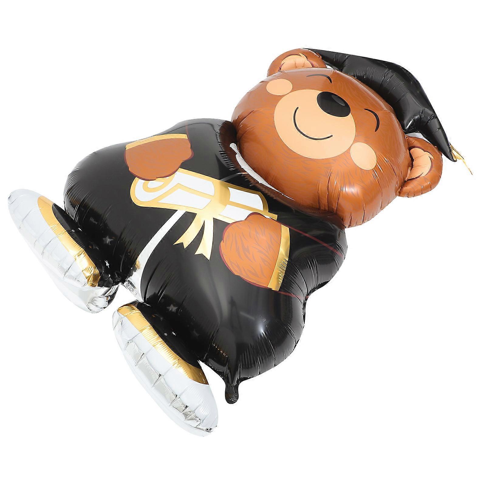 Graduation Foil Balloon Large Standing Dr Bear Decorative Party Supply for Photo Background Cute Brown Bear Design to Enhance Celebration Ambiance
