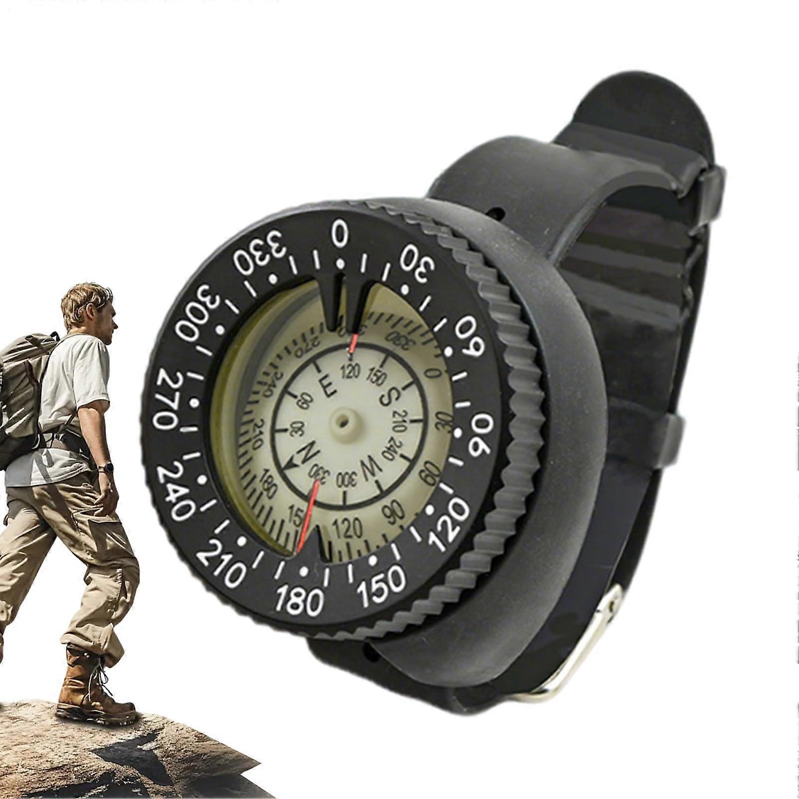 Wrist compass Marine navigation tool , precise luminous compass for backpacking, kayaking, orienteering, diving, survival