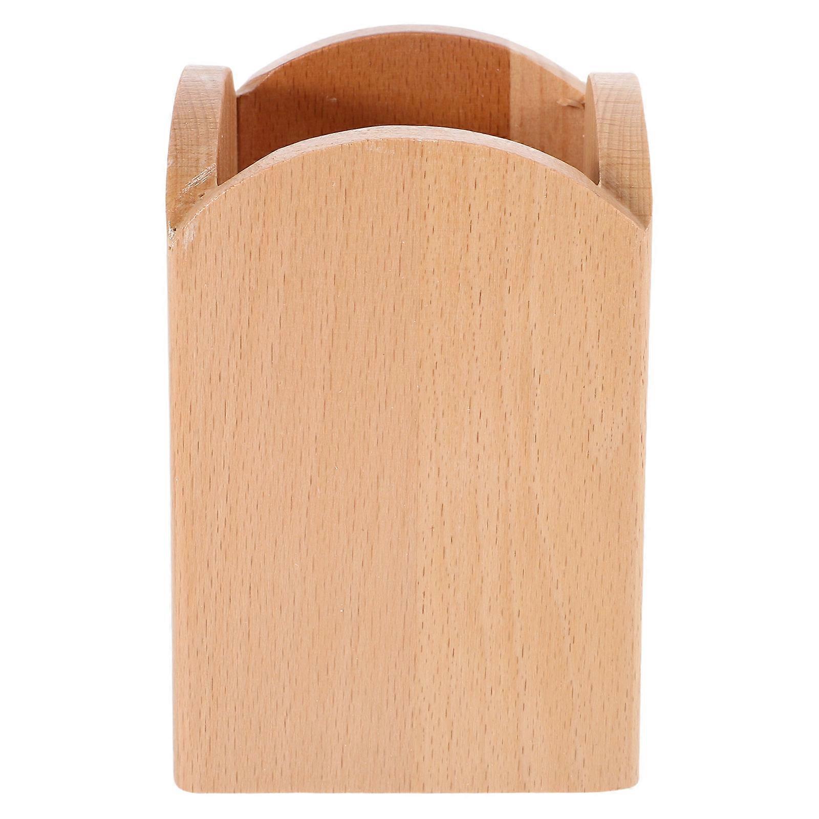 Holz Stifthalter Quadratisch Schreibtisch Organisation Schreibwaren Lagerung Kaffee 1Set