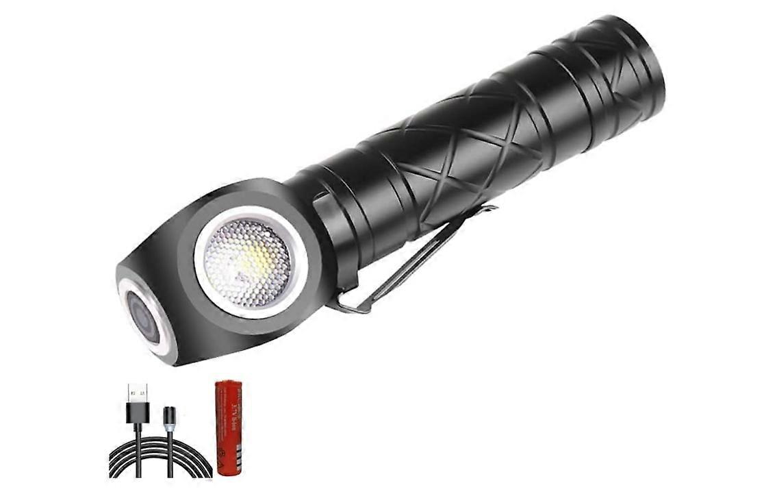 Flashlights Led Flashlight Waterproof Torch Lamp Aluminum Body 3 Modes Light for Working Lantern USB Rechargeable Work Lights(Black)
