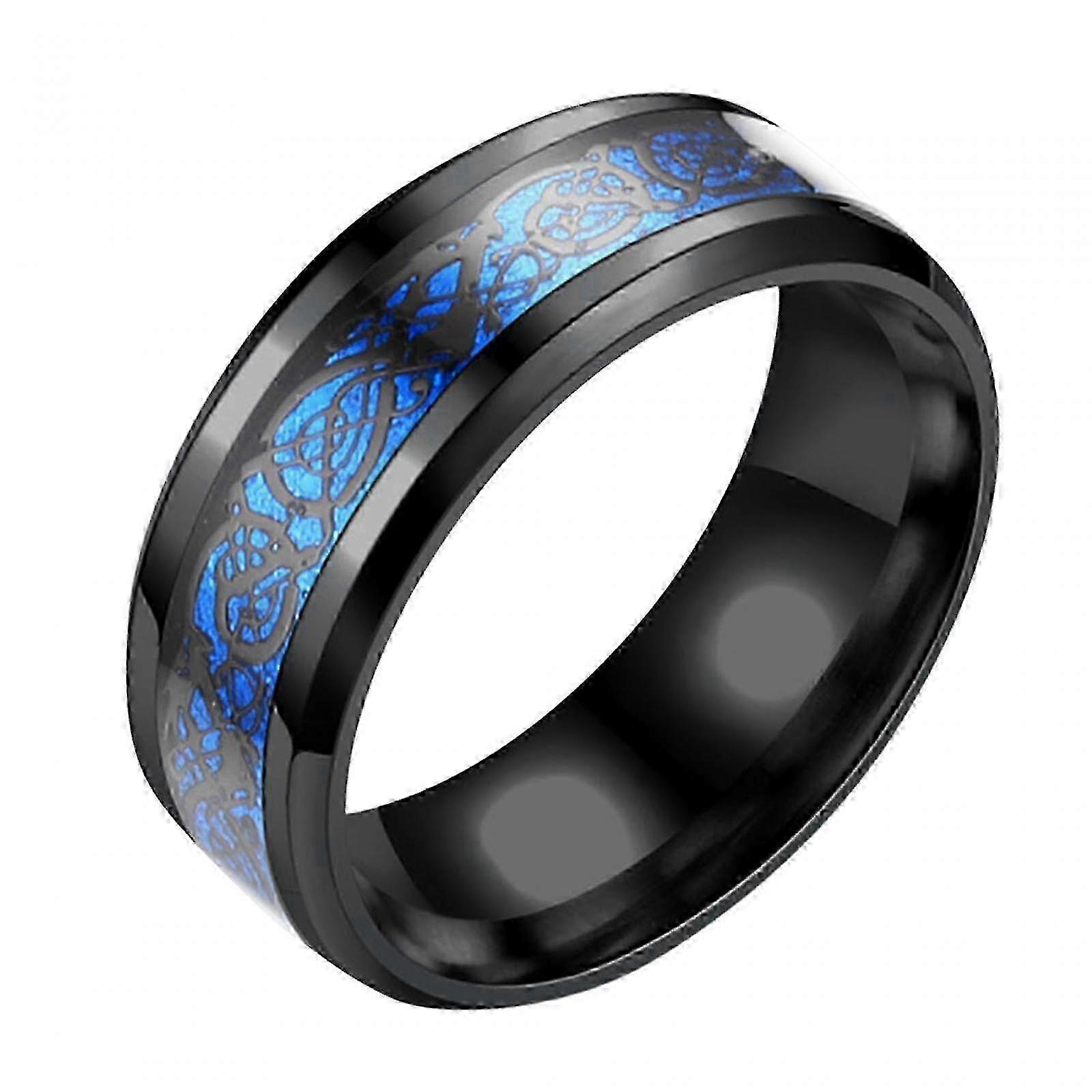 男士龙纹不锈钢欧式吊饰戒指 - 非常适合万圣节、生日和节日礼物