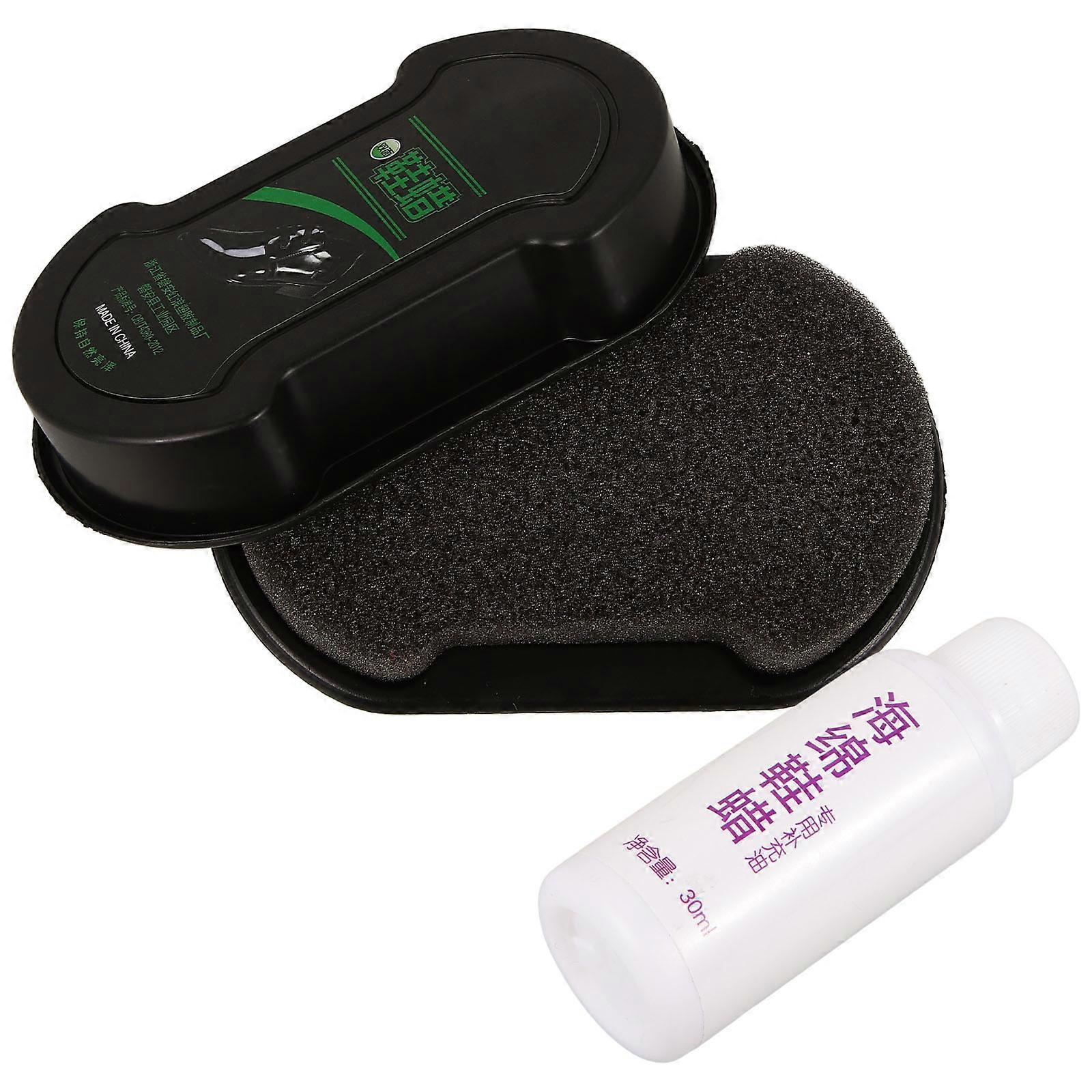 Shoe Polishing Kit Shine Sponge For Leather Footwear Home Use Rectangular 1Set