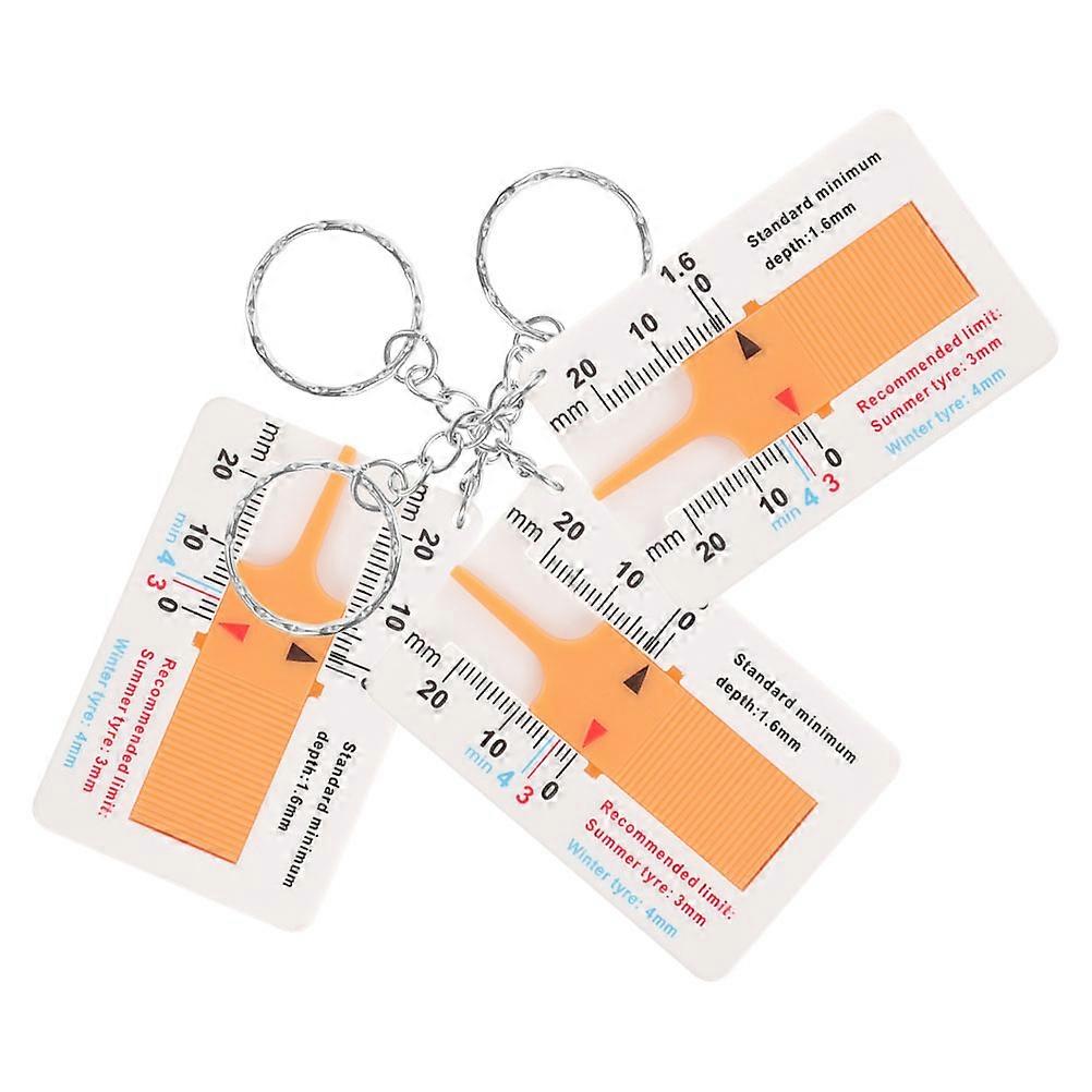 Tire Tread Depth Gauge For Auto Repair Shops Compact 6.50X4.00X0.50CM Assess Tire Wear 3Pcs