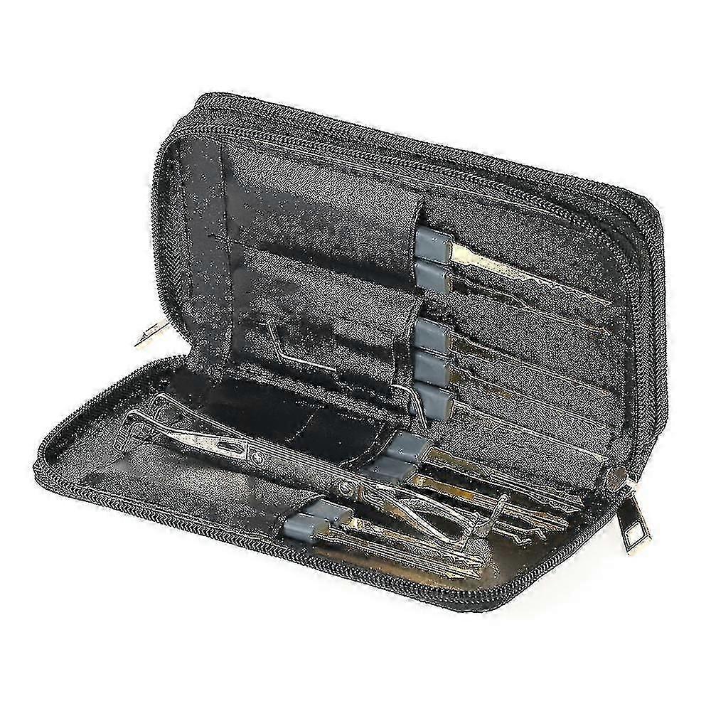 24pcs Professional Unlocking Lock Picking Tools Set Practice Lockset Kit With Leather Case For Locksmith Beginners