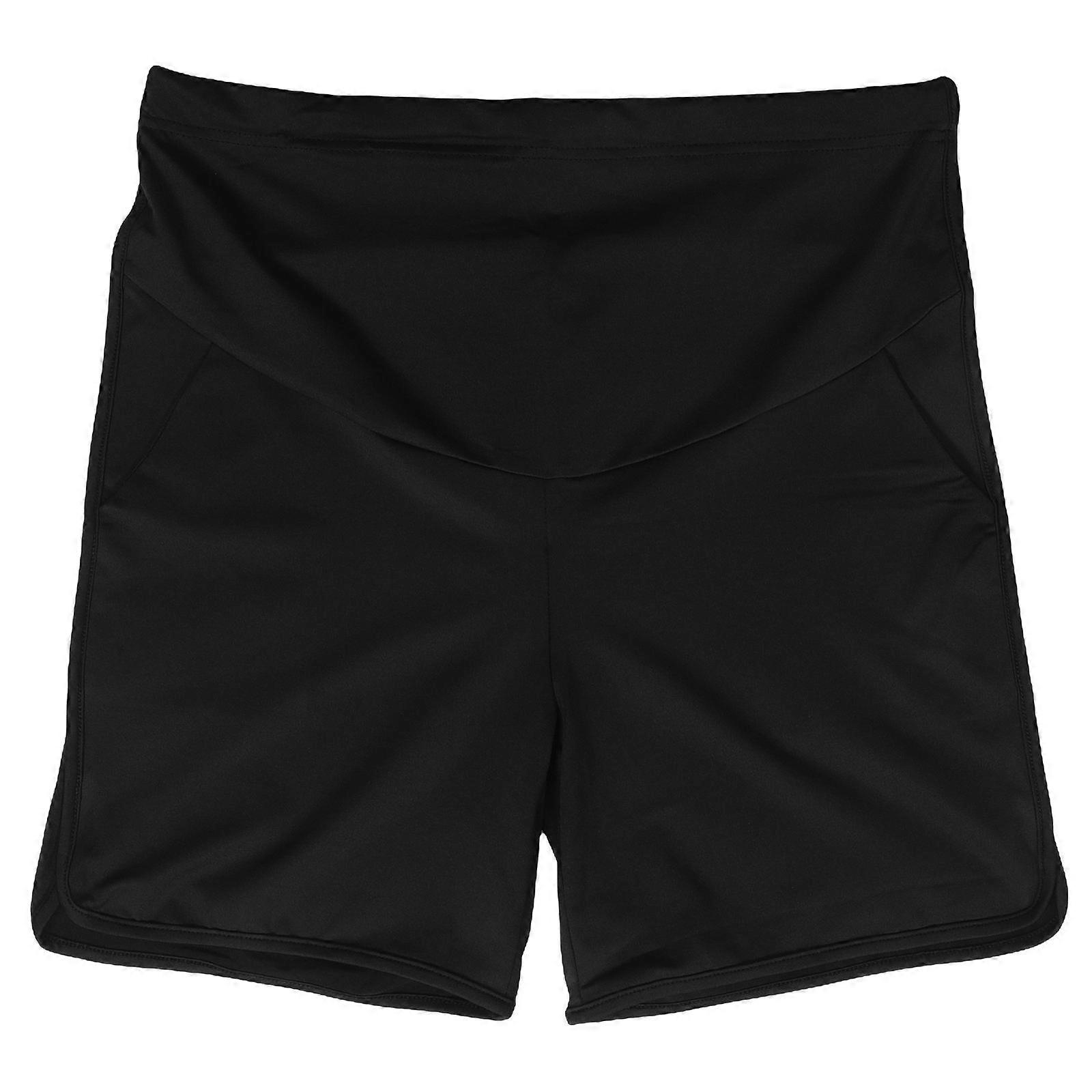 Maternity Bottoms Shorts Elastic Design for Expectant Home Use Black 1Pcs