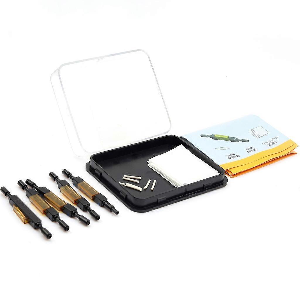 Fiber optic fast cold connector with low insertion loss easy installation.