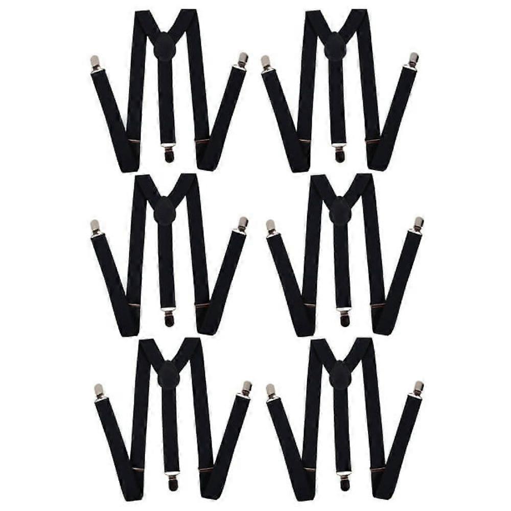 Threads Men's Adjustable Solid Suspenders - 6-Pack - Black
