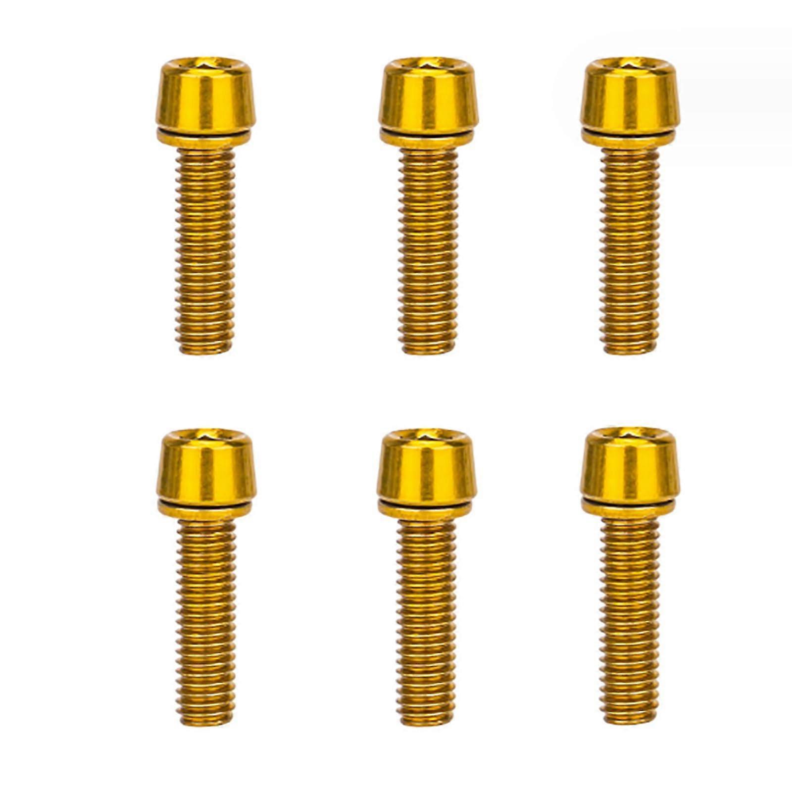 Bike Stem Bolts 6-Piece Set With Washers, Conical-Head Screws, For Bicycle Handlebar Stems