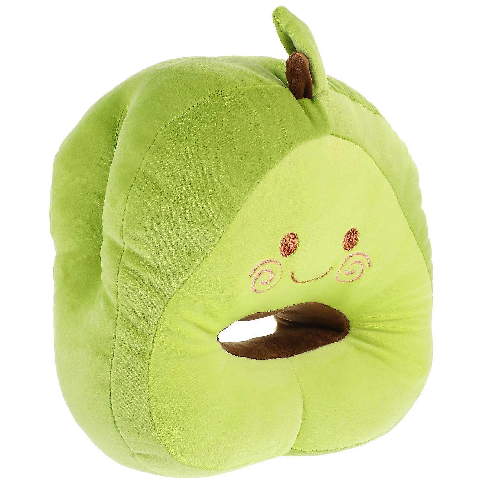 Stuffed Office Nap Pillow Cartoon Stuffed Napping Pillow Hand-Free Support For Office Nap Ergonomic Design Green 13.4X9.8X7.1in 1Set