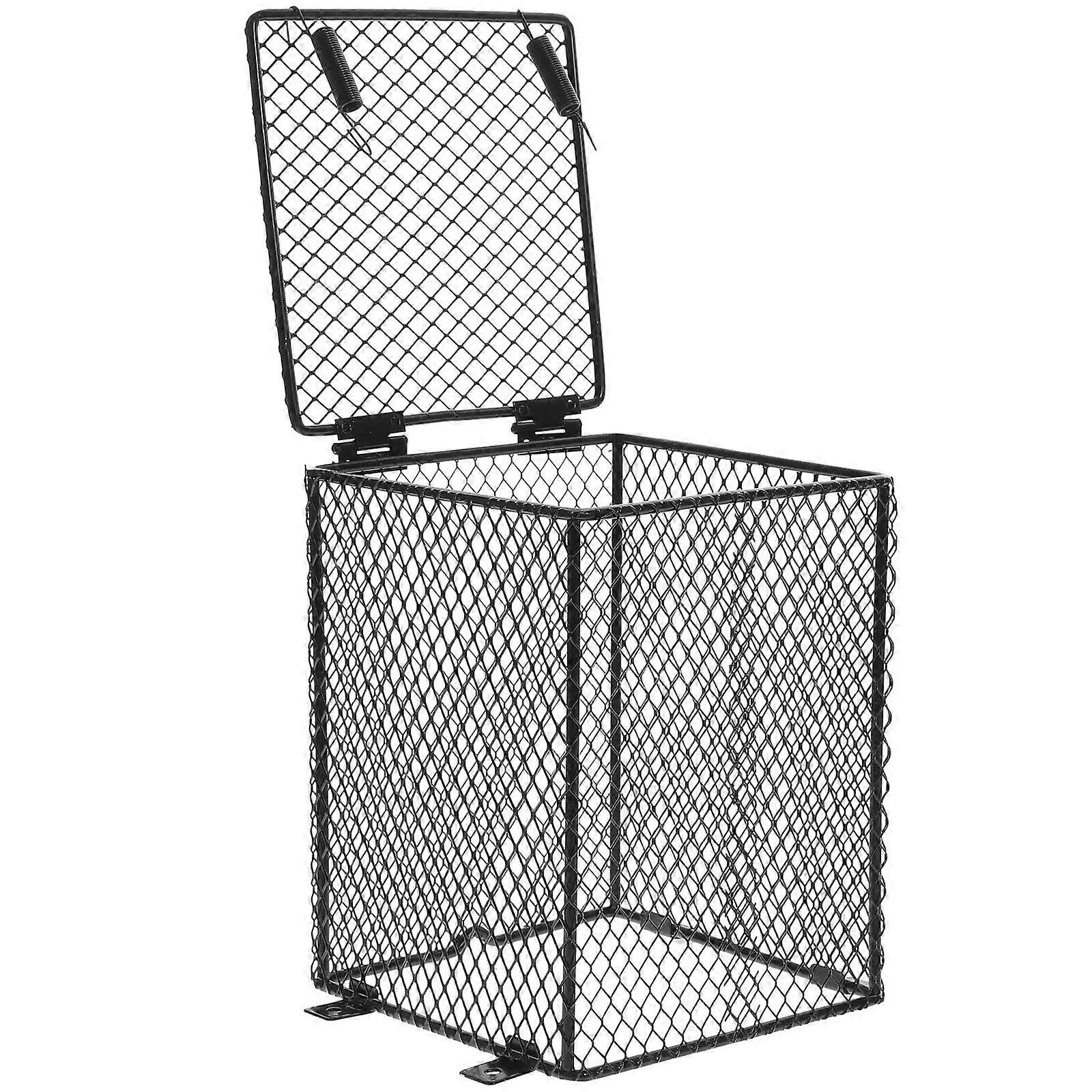 Lamp Mesh Cover Reptile Anti-Scalding Lampshade Indoor Use 16x12cm Black 1 Set