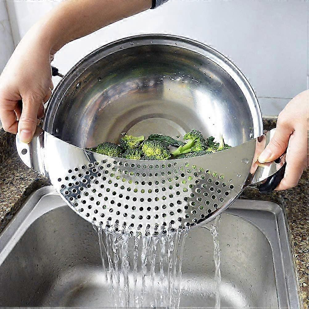 Stainless Steel Pot Strainer for Easy Draining - Practical Kitchen Tool for Pasta and Spaghetti