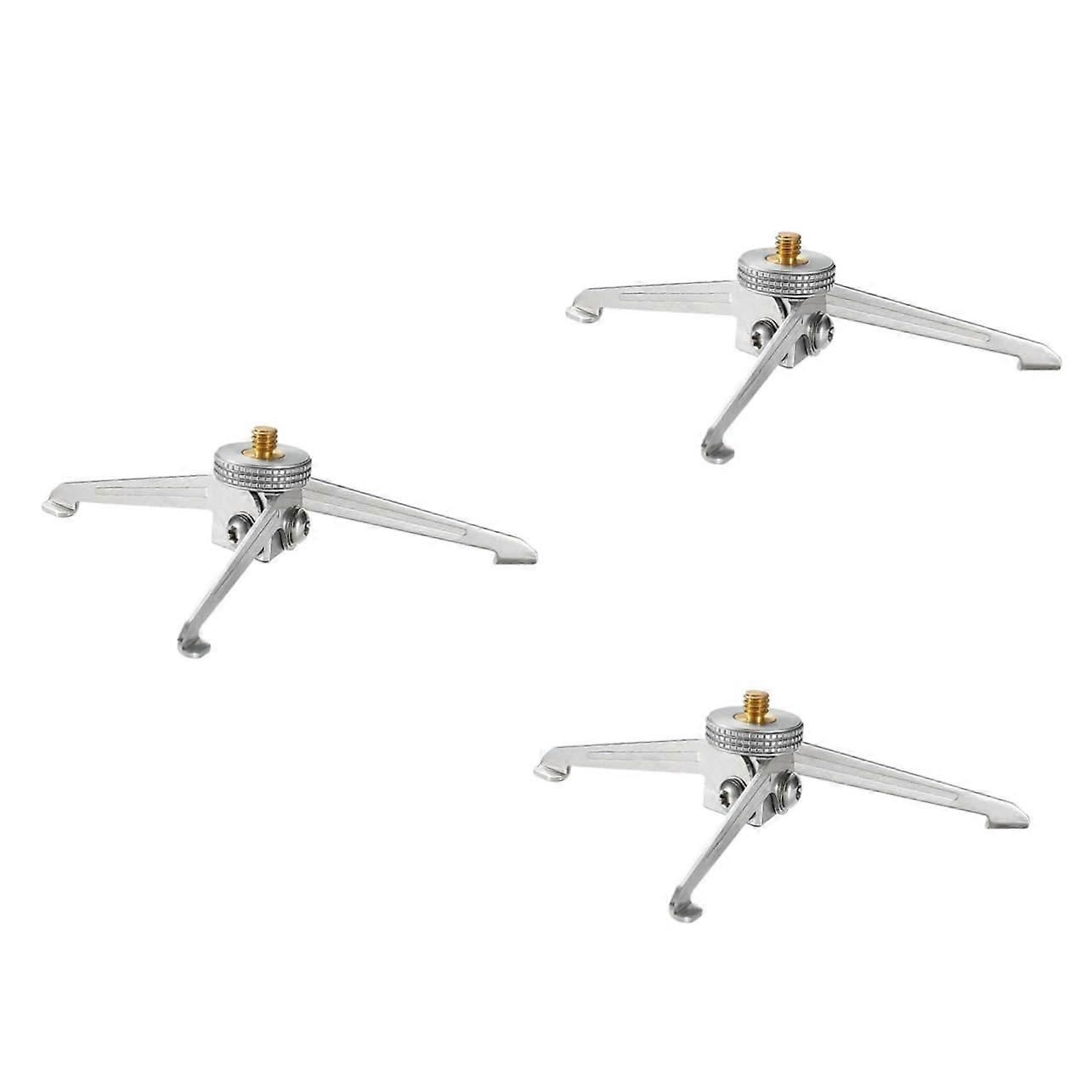 3 x Gas Tank Tripod Adjustable Camera Stand Aluminium Alloy Foldable 14X14X3CM Silver