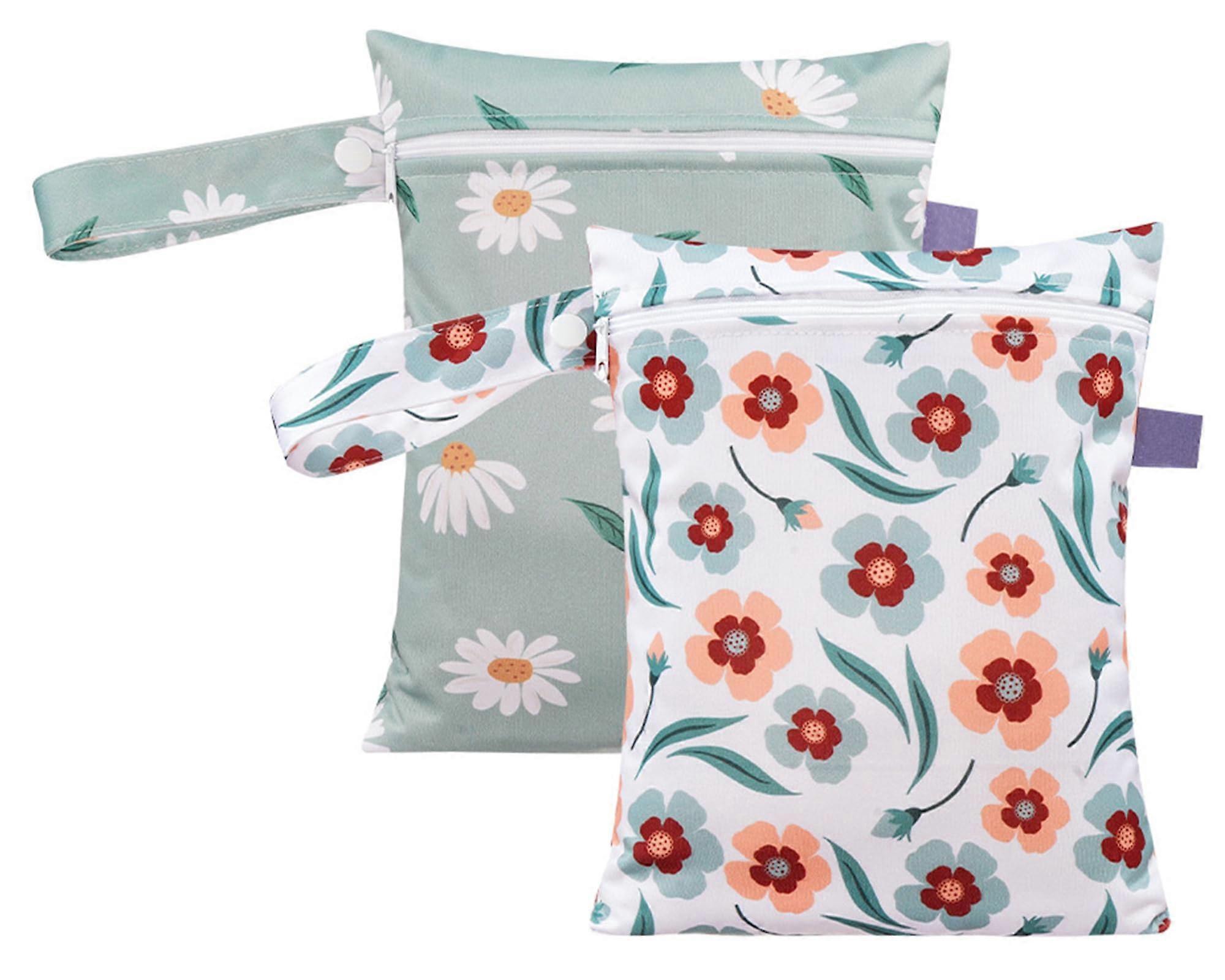 Nappy Bag with Floral Design, Cloth Nappies Storage, Large Wet Bag for Nursery and Laundry, Durable Changing Bag