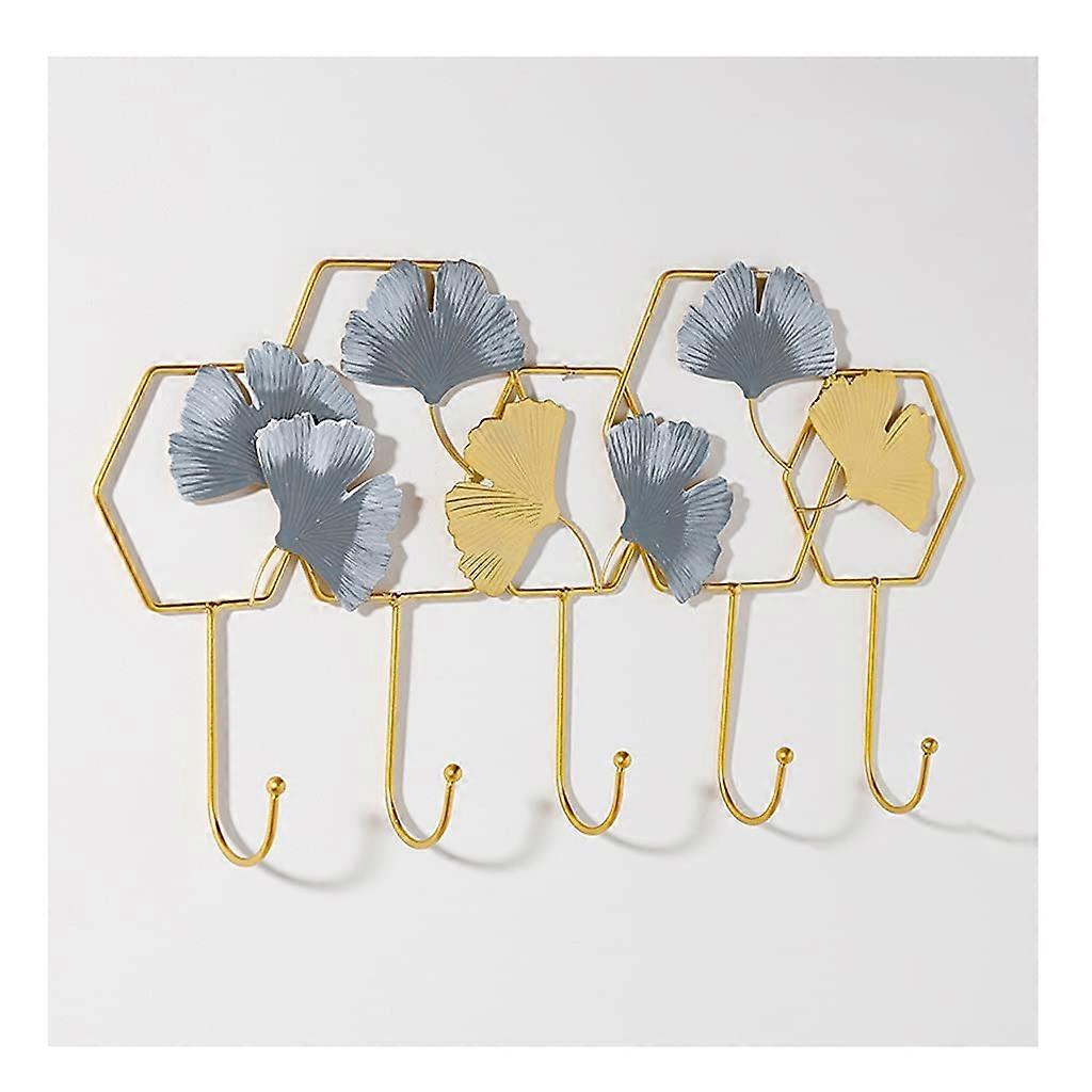 Coat Rack Organizer, Wall-Mounted Coat Hooks with 5 Metal Hooks for Entryway, Floating Design for Home Use