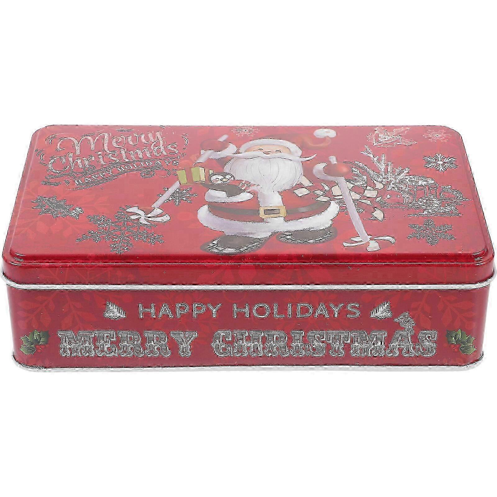 Christmas Tin Box Candy Packaging for Chocolates and Biscuits, Small Gift Case
