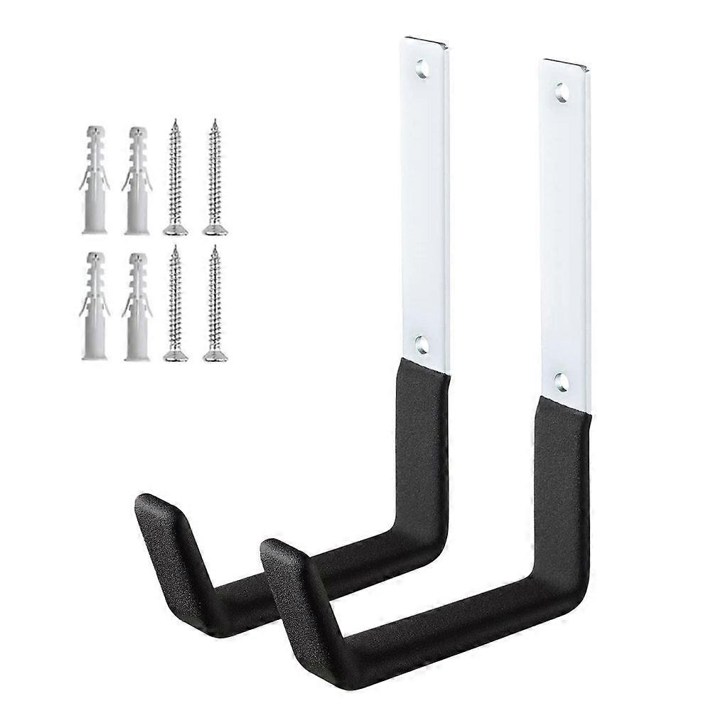 2pcs M-size L-shaped metal wall hooks, heavy-duty, multipurpose for garden, garage