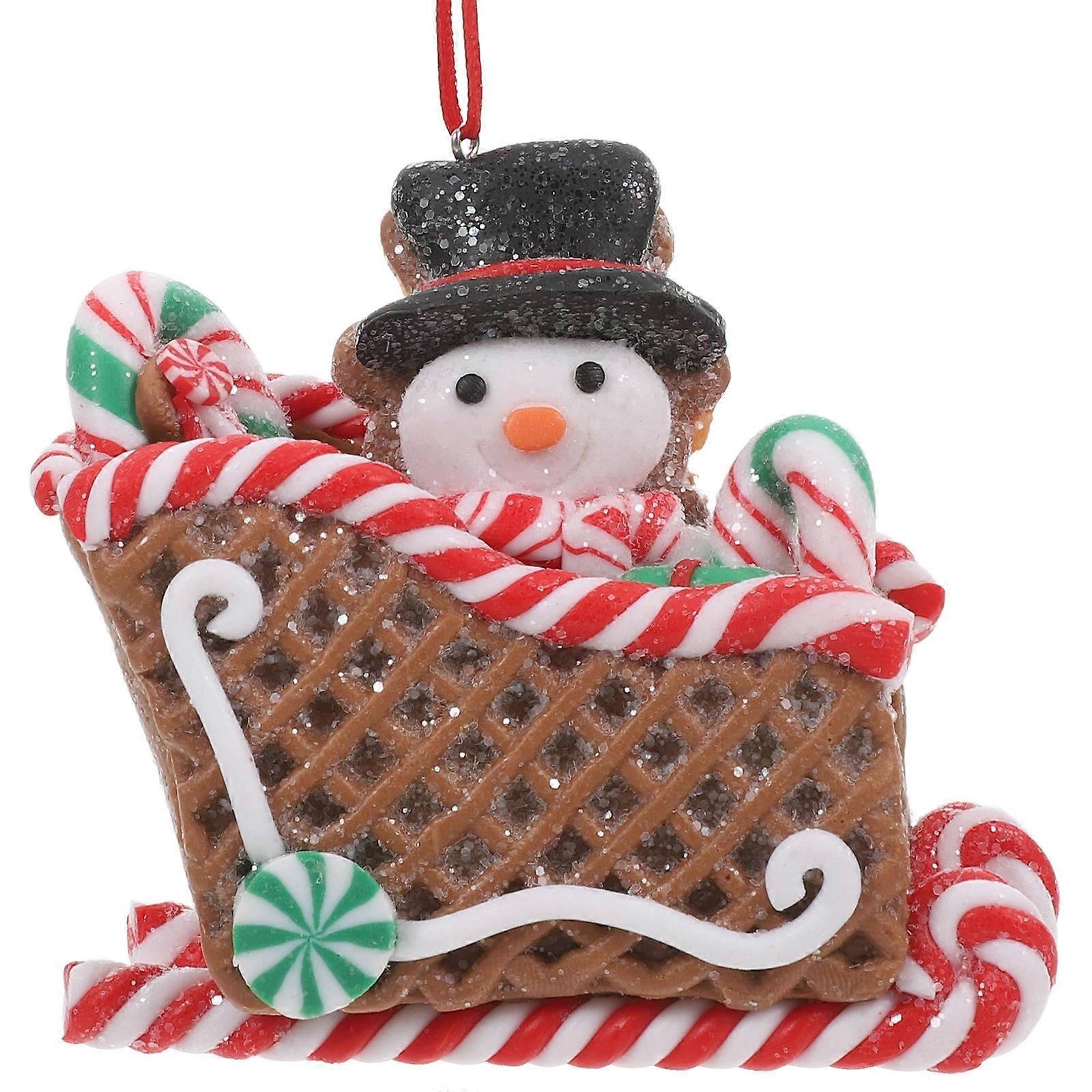 Christmas Tree Decorations Sleigh Ornament Hanging .34X3.14X1.77in Sturdy Polymer Clay for Party Planners 1Set