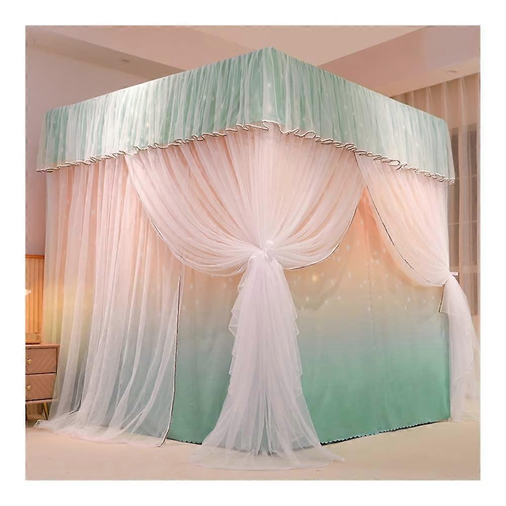 Mosquito Net for 1.5m Bed, 4-Post Canopy, Luxurious Bed Tent for Boys and Girls, Decorative Curtain (Style 4, Size 1.5x2x2m)