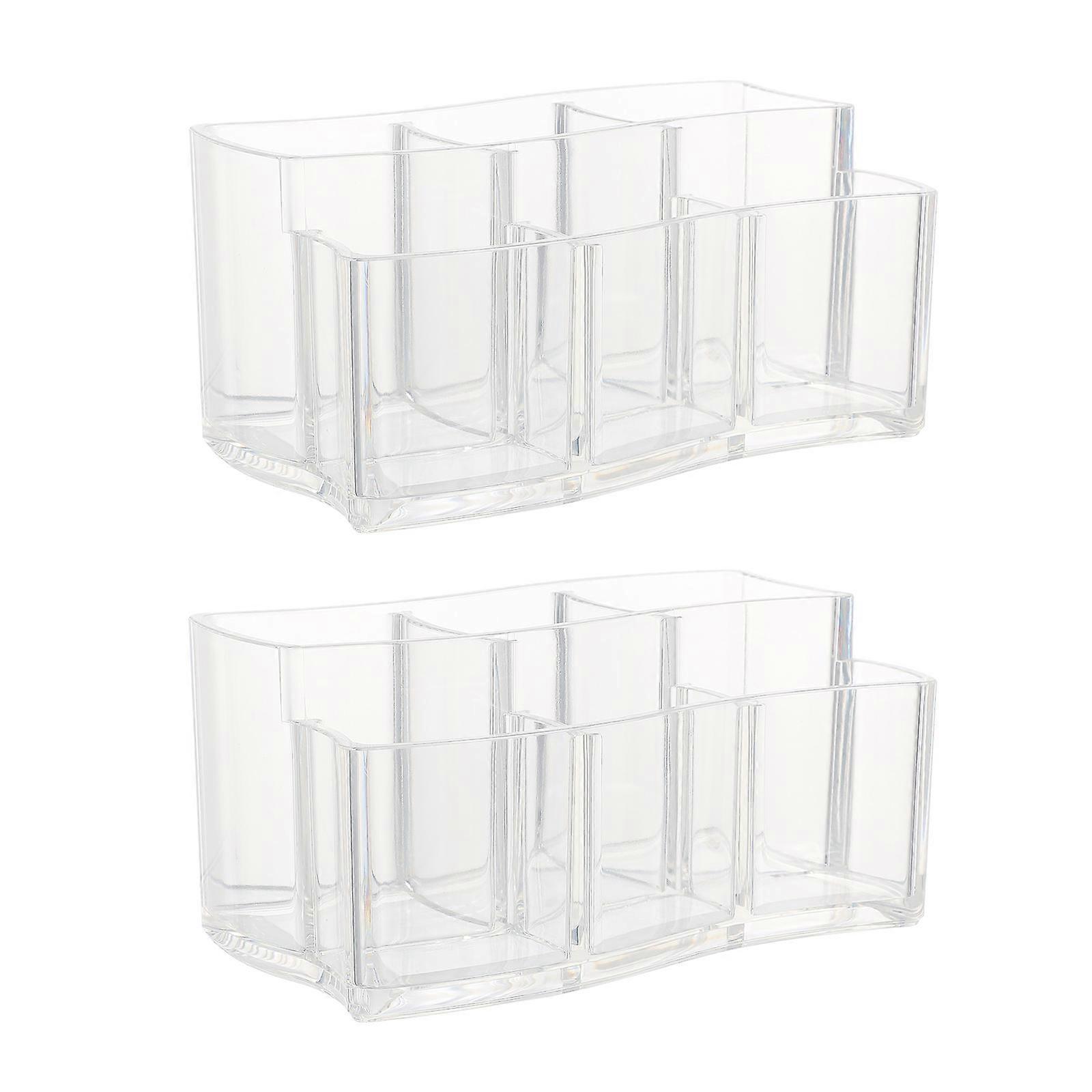 Makeup Brushes Container Pen Storage Stands for Desktop Organization Plastic Material Cosmetics Storage 2Pcs
