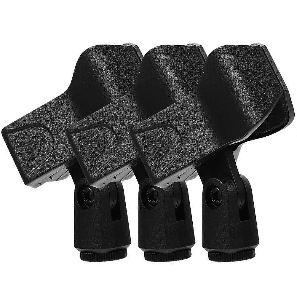 Mic Holders Reliable Mic Clamp Height and Inclination Adjustment Black Plastic for Musicians 3Pcs