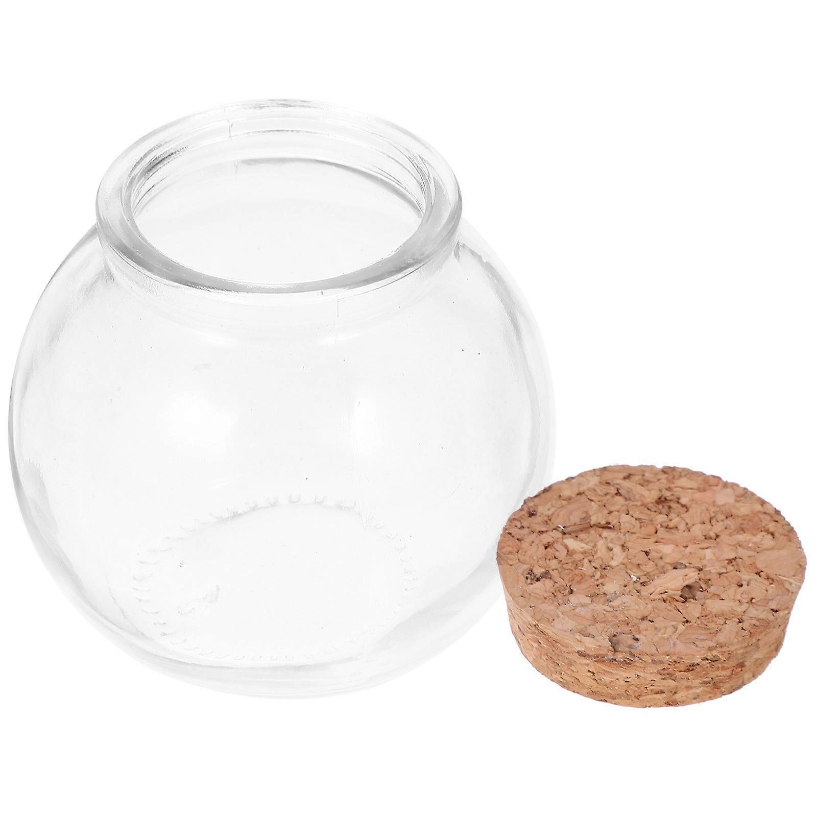 Small Glass Bottles With Cork DIY Craft present Giving Round Design Sealing Performance 2.7×2.7×2.5in 2Pcs