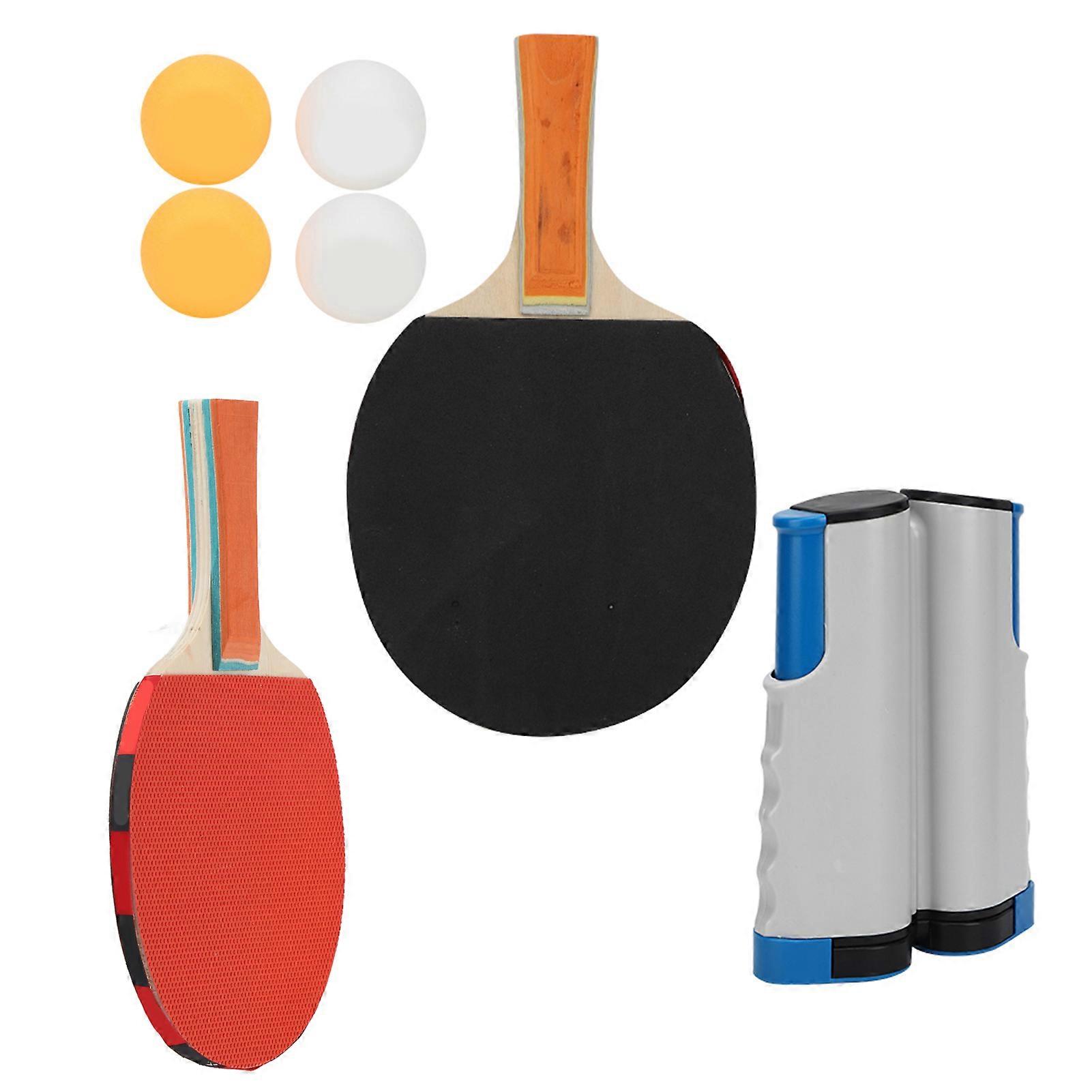 Table Tennis Set Portable Telescopic Net Rack Rackets Ping Pong Balls Training Accessories