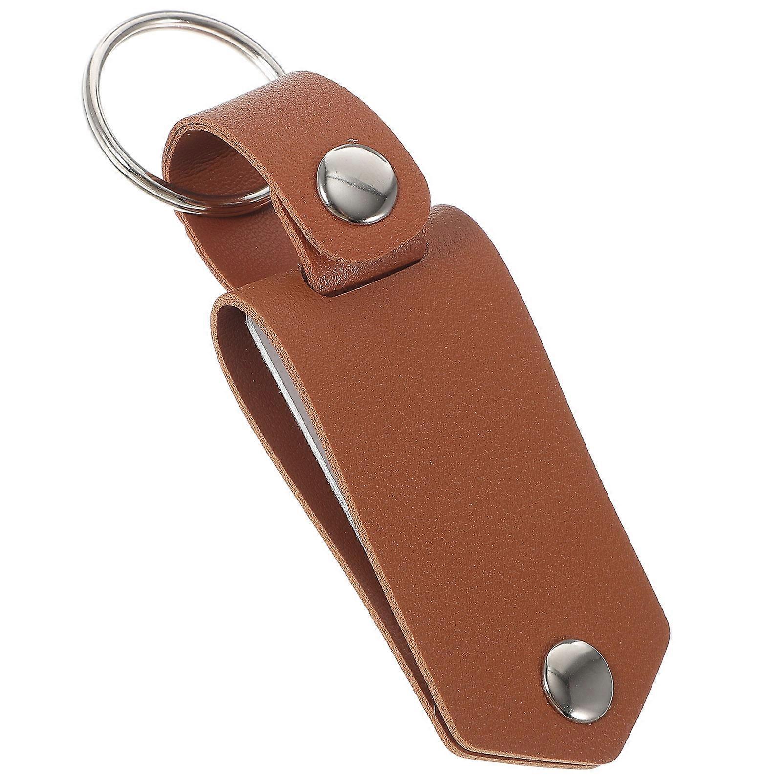 Pendant Keyrings Leather Key Holder Rectangular Shape Diy Style 9x3.5x1.4cm 1Set